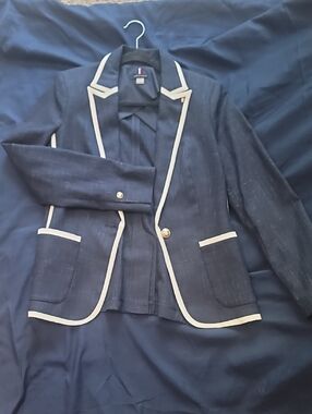 Tommy Hilfiger Navy Blazer with White Trim